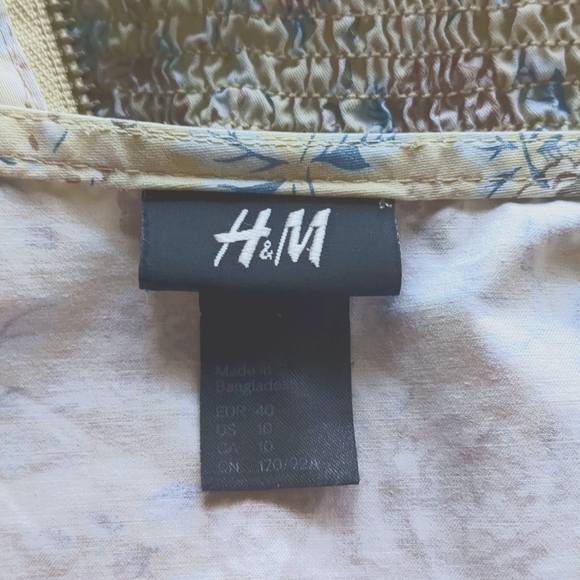 H& M Designer Base Floral Flare Dress 100*% Cotton Size 10 - Picture 16 of 16